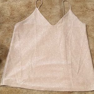 Ladies Express Shimmering Blush Camisole NWOT Size L.